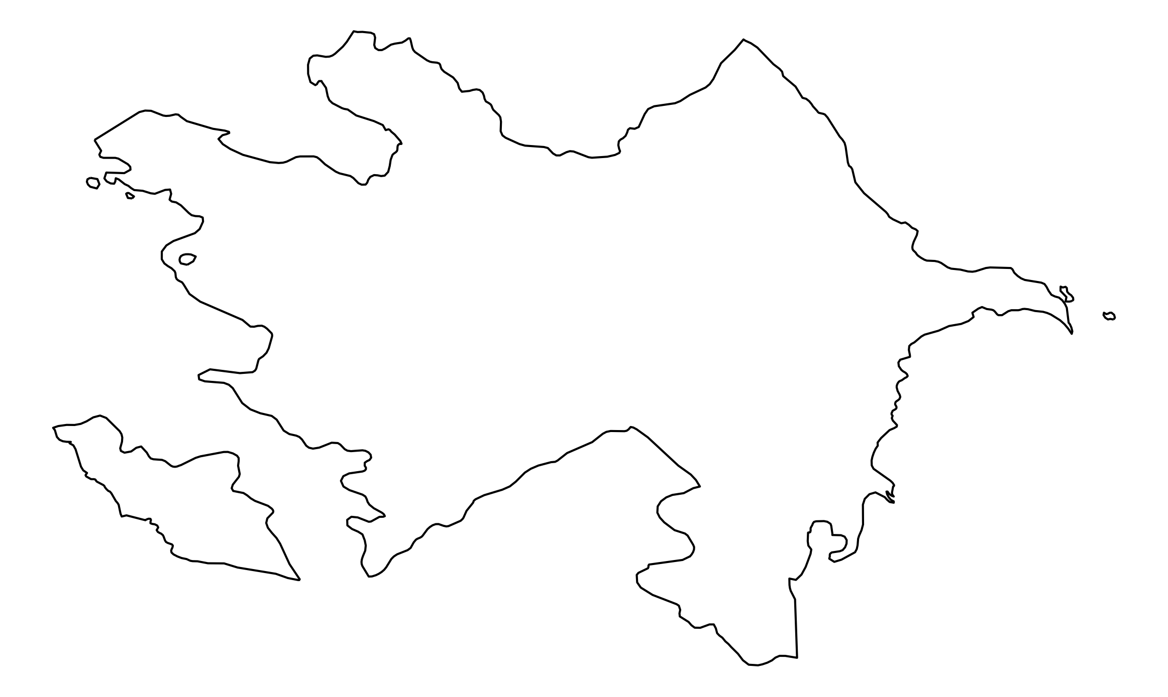 Azerbaijan Outline Map