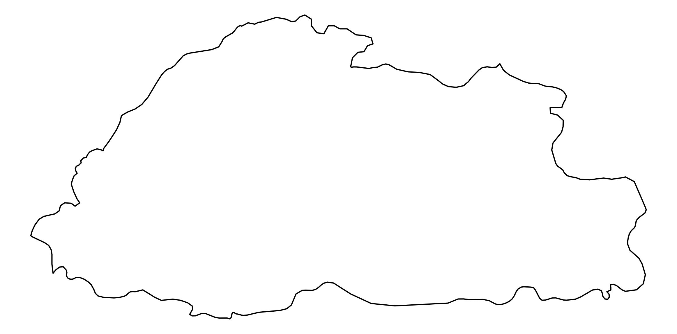 Bhutan Outline Map