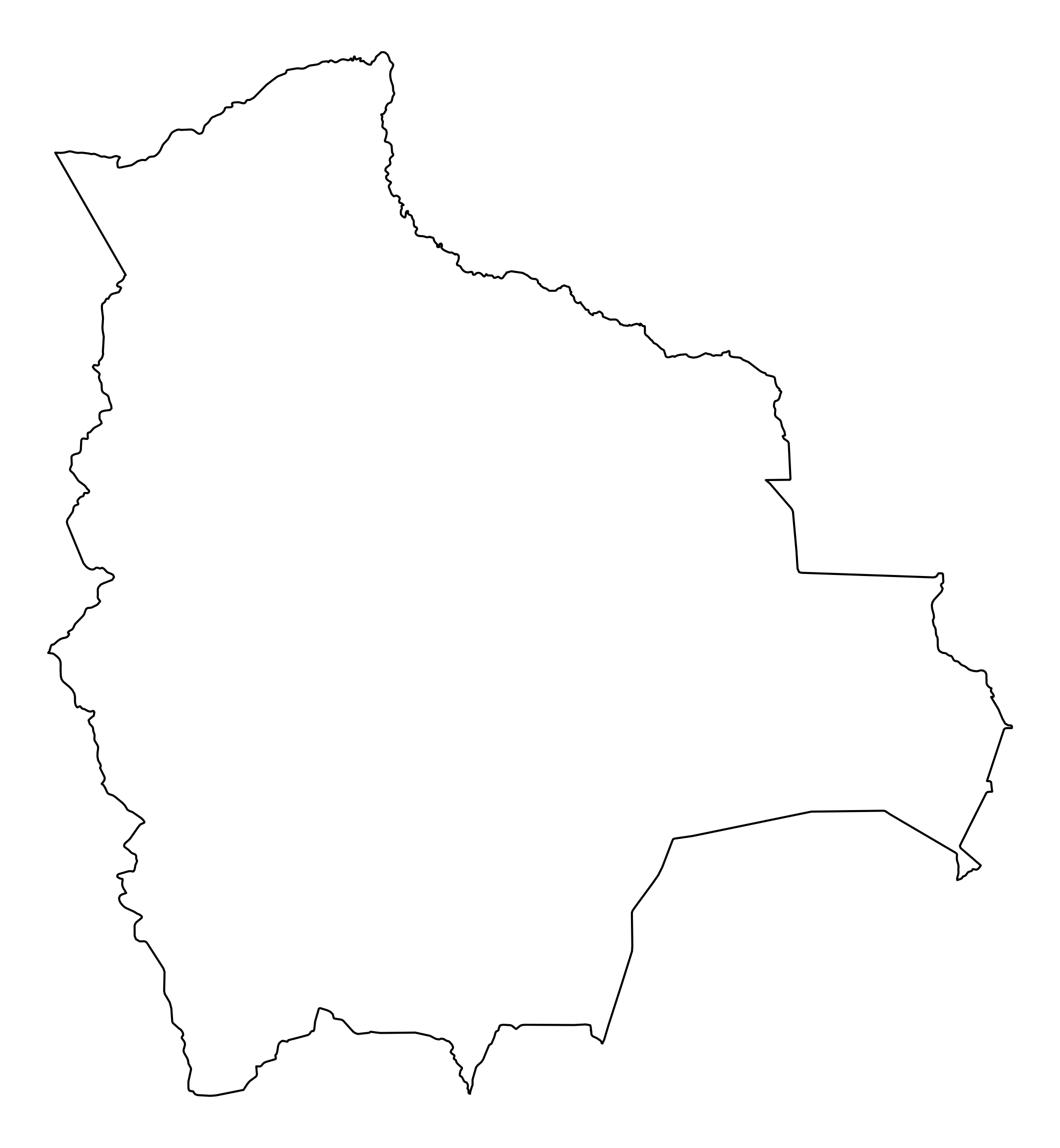 Bolivia Outline Map