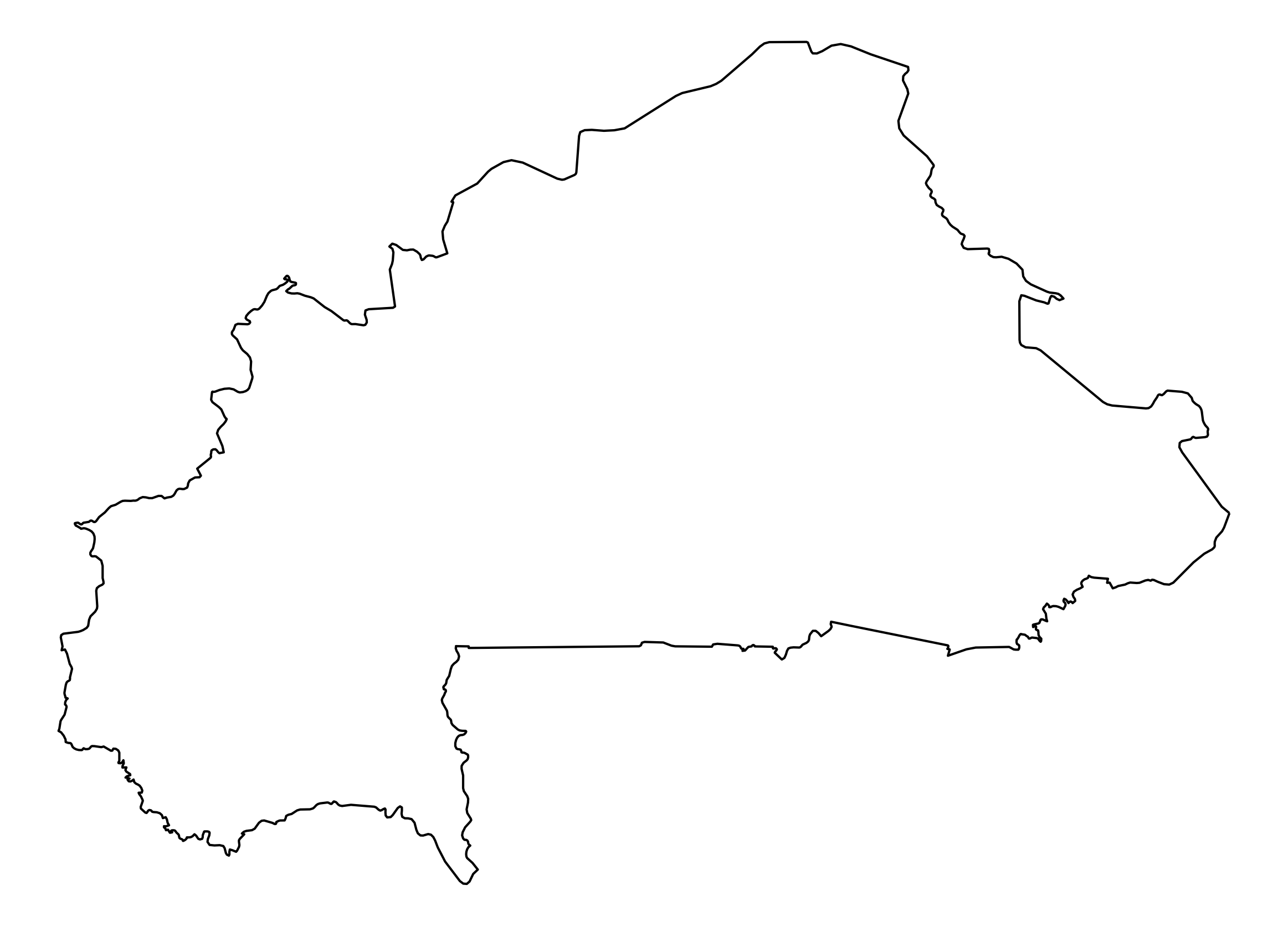 Burkina Faso Outline Map