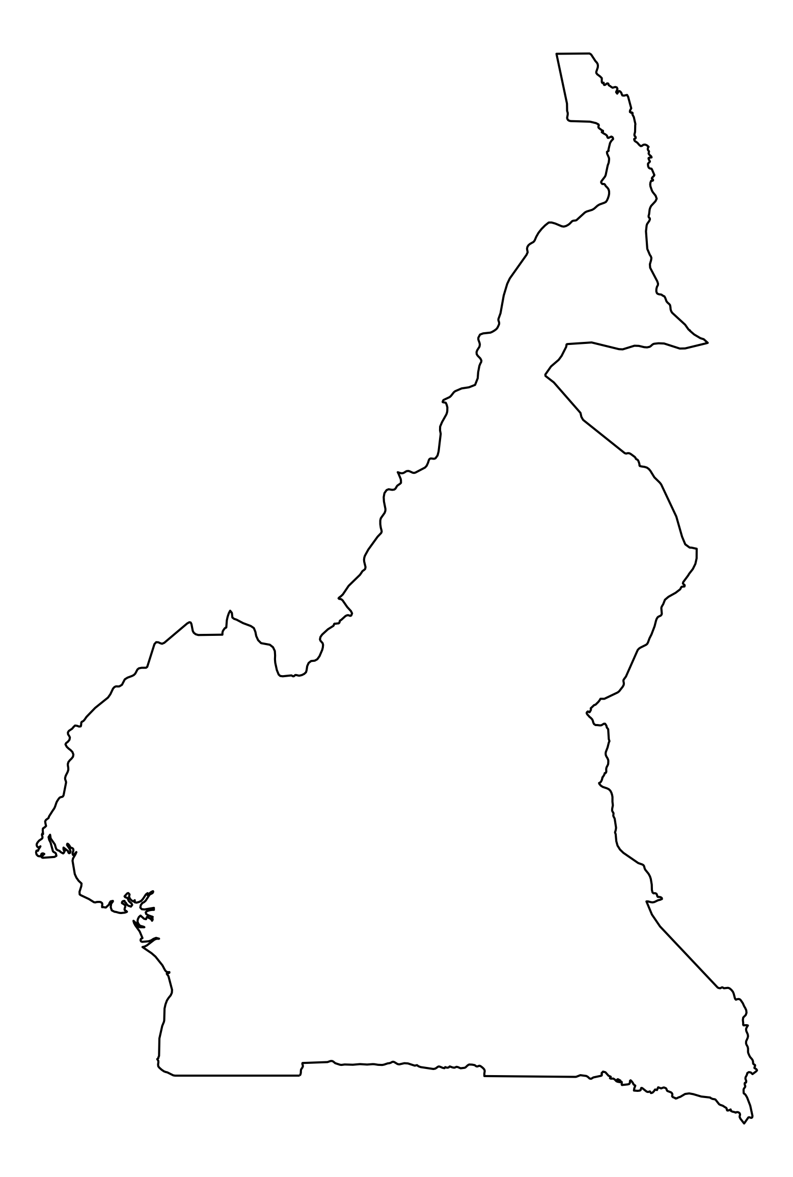Cameroon Outline Map