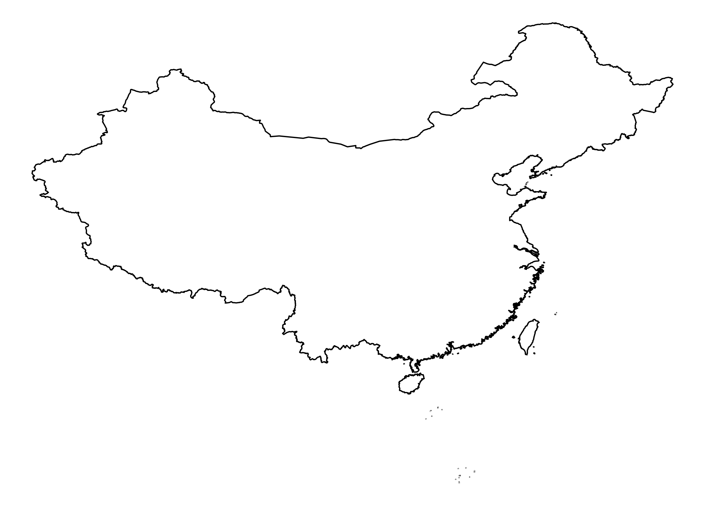 People's Republic of China Official Outline Map