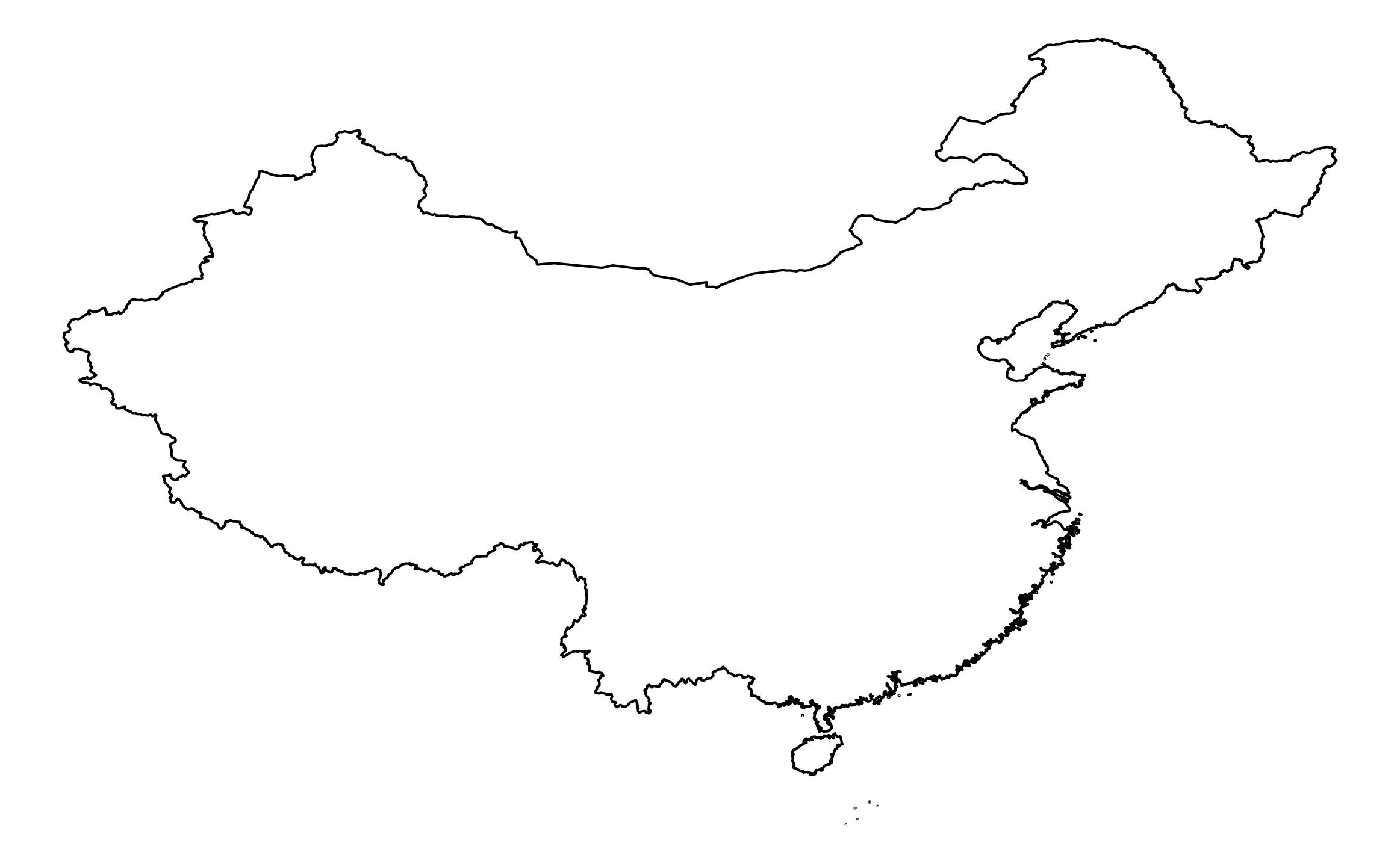 People's Republic of China Outline Map