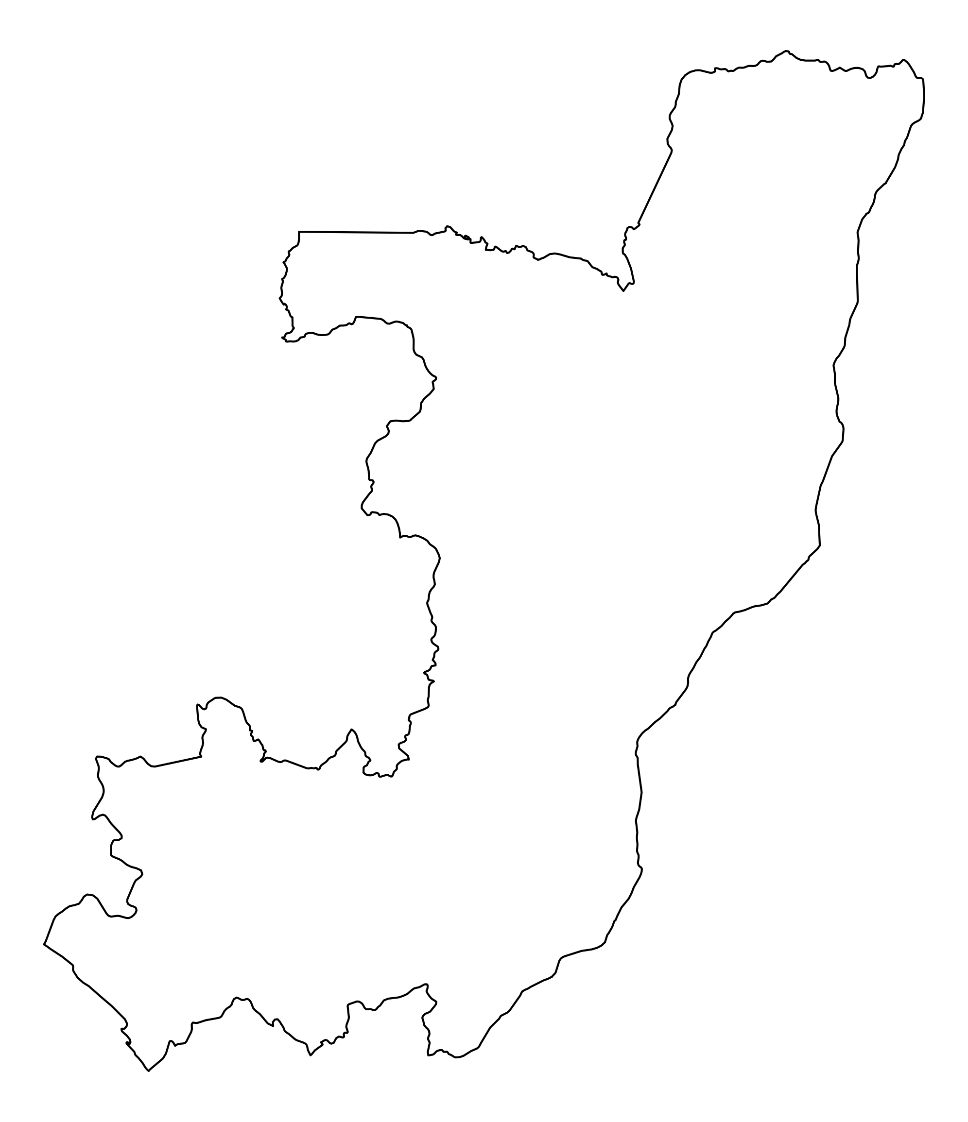 Republic of the Congo Outline Map