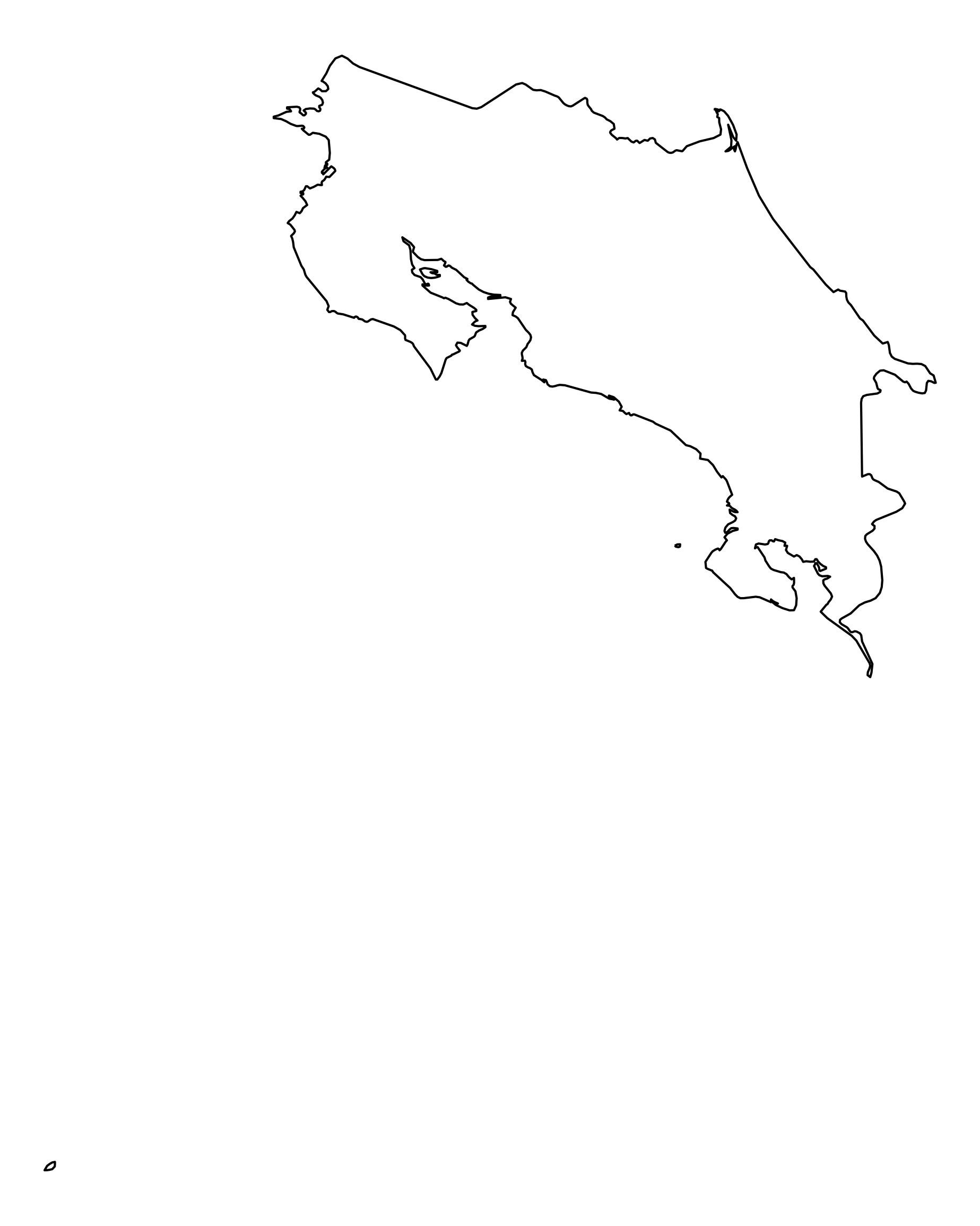 Costa Rica Outline Map