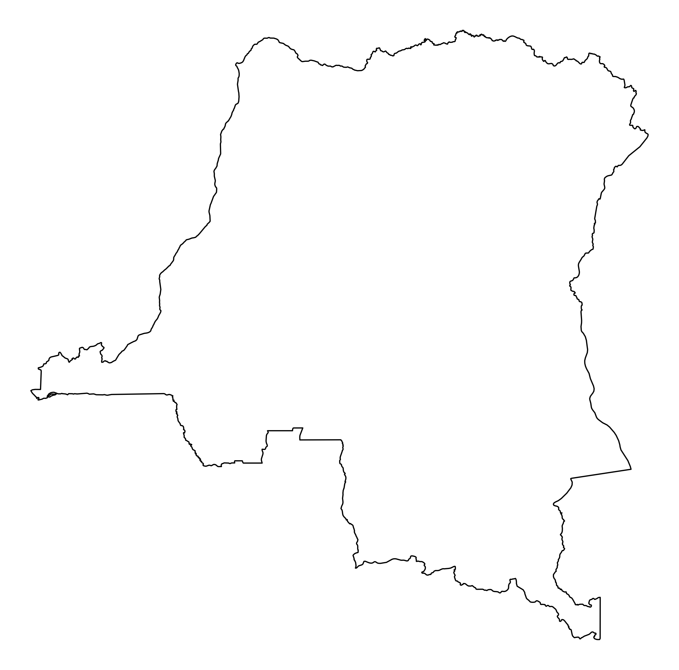 Democratic Republic of the Congo Outline Map