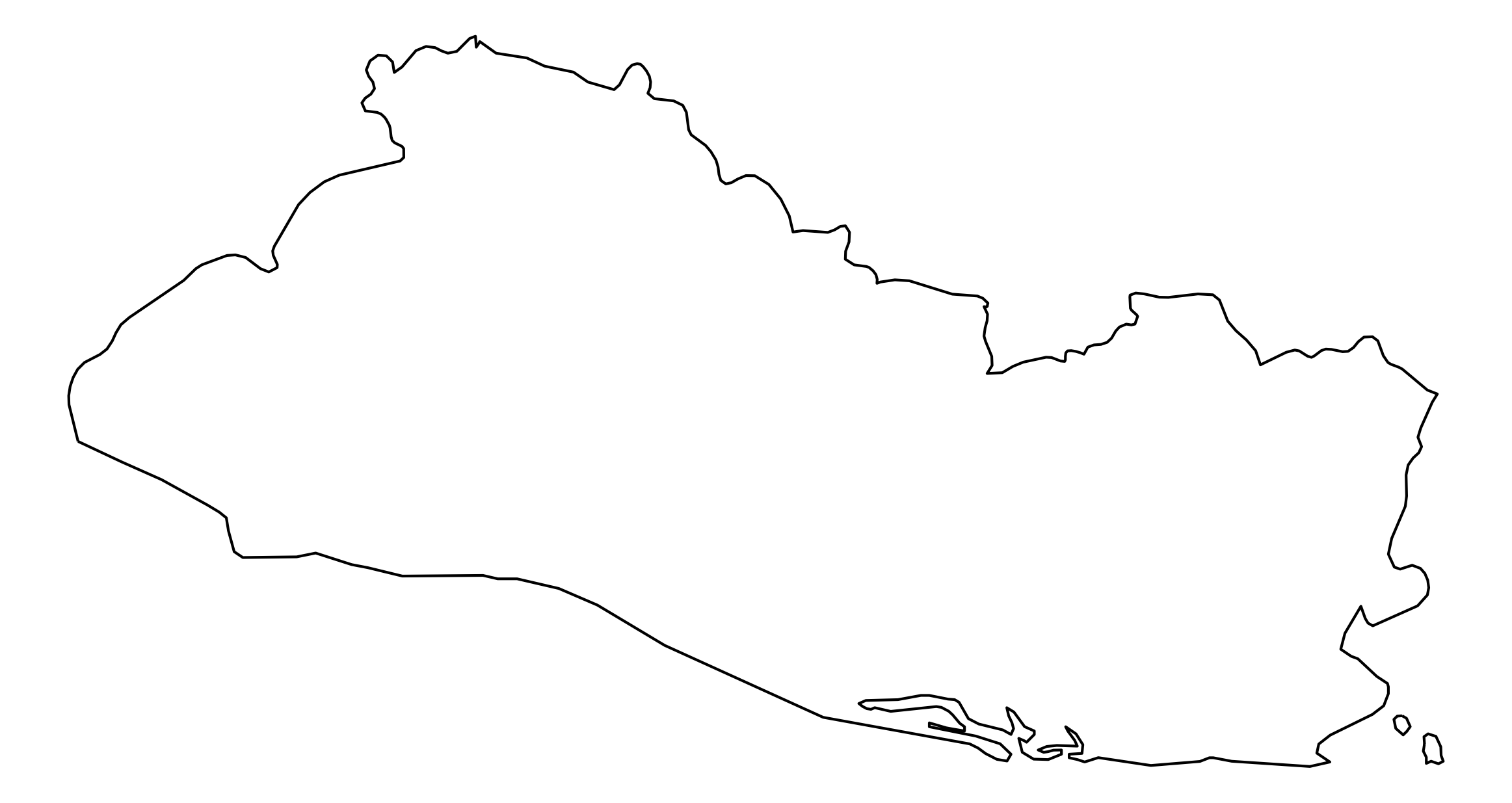 El Salvador Outline Map