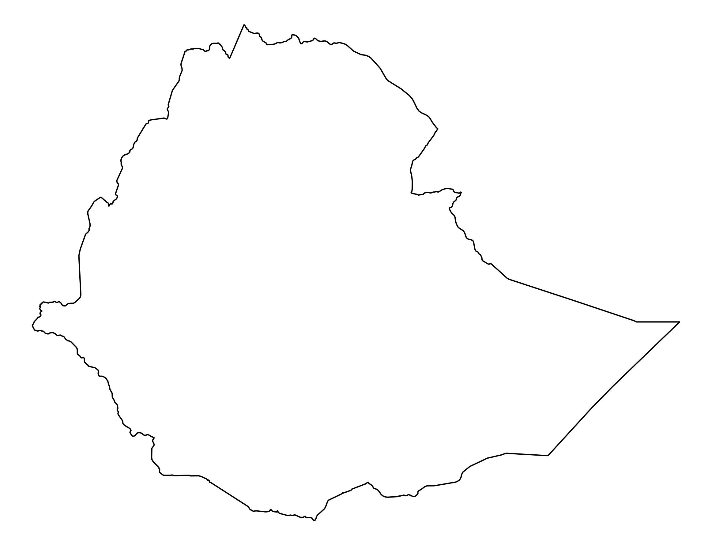 Ethiopia Outline Map