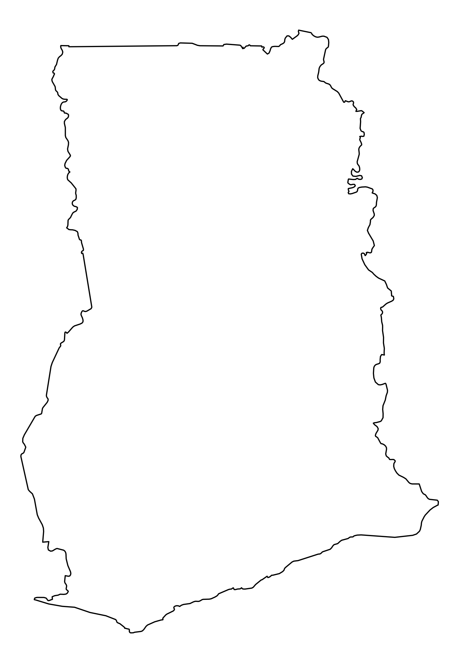 Ghana Outline Map
