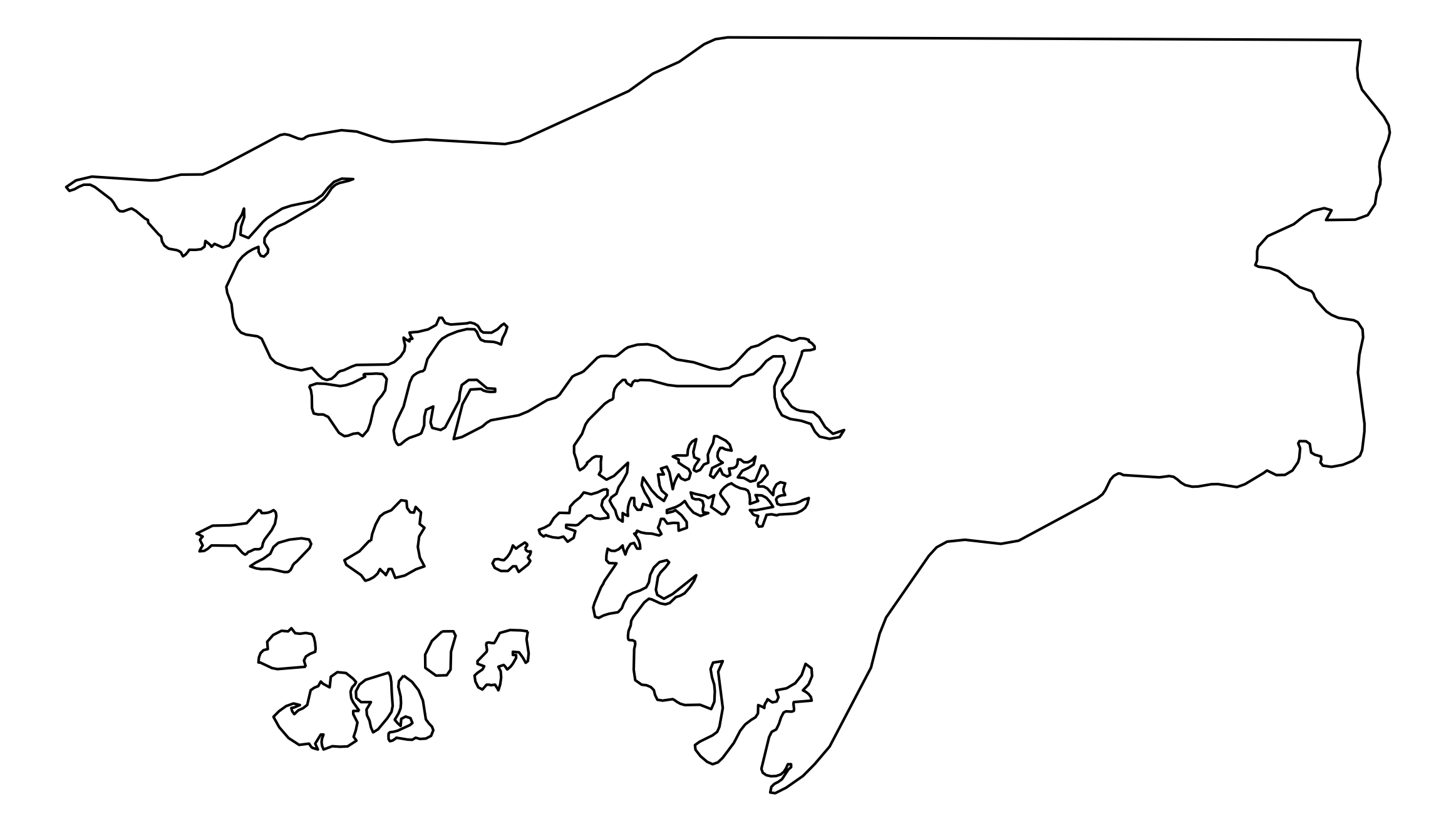 Guinea-Bissau Outline Map