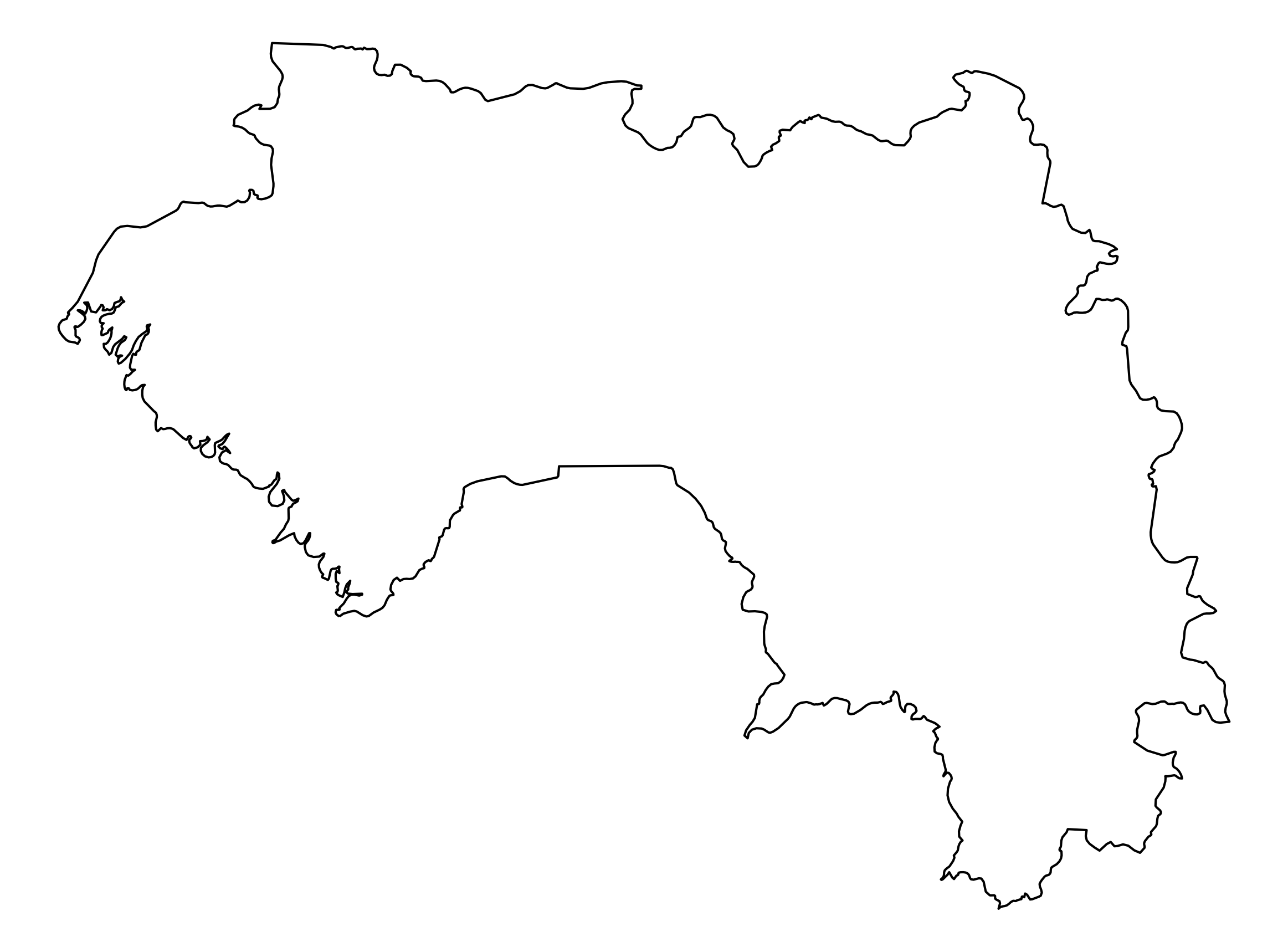 Guinea Outline Map