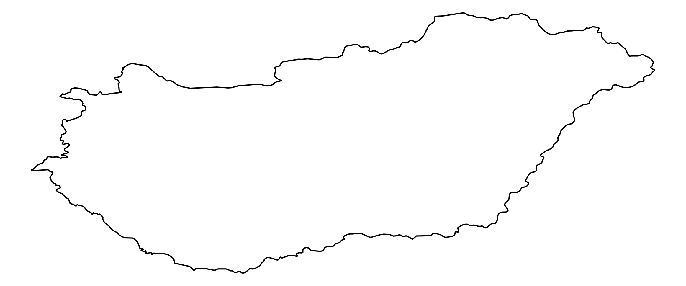 Hungary Outline Map