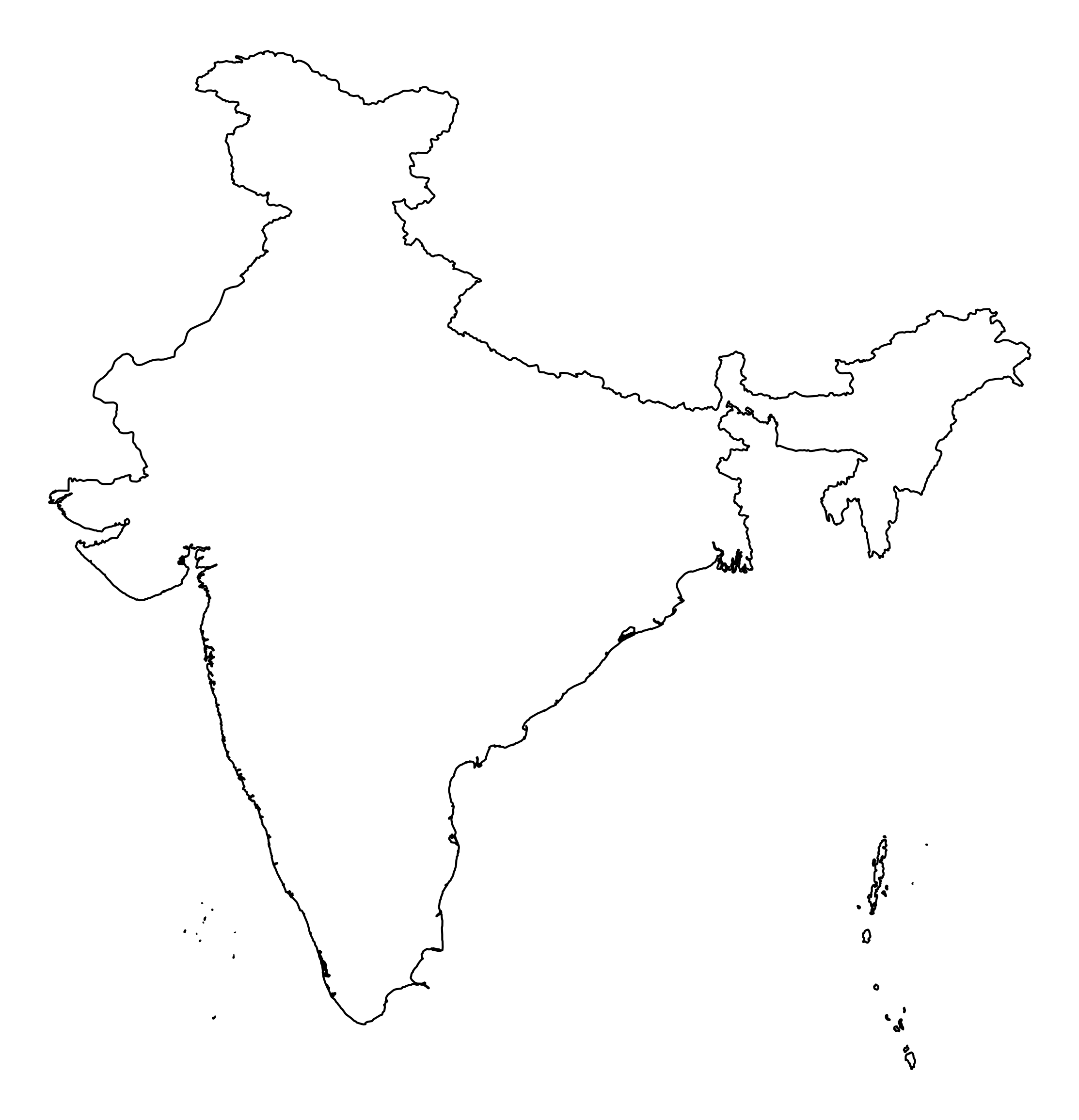 India Official Outline Map