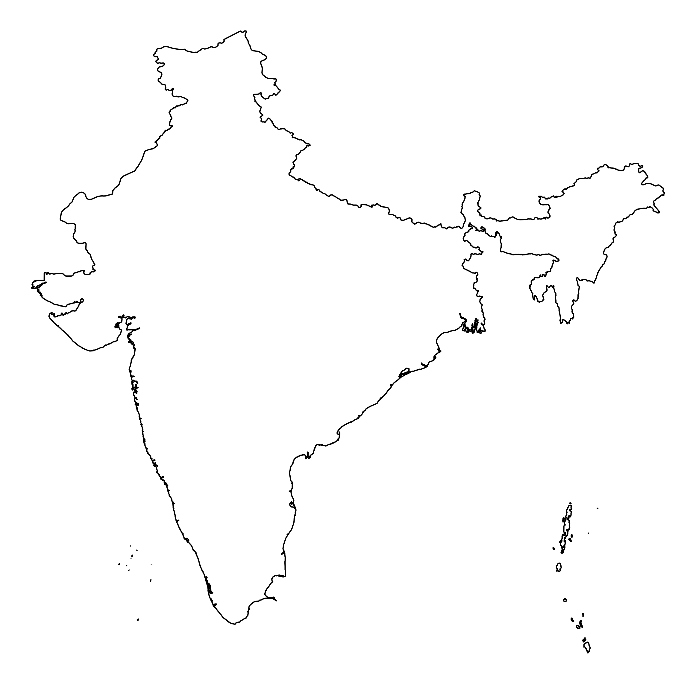 India Outline Map
