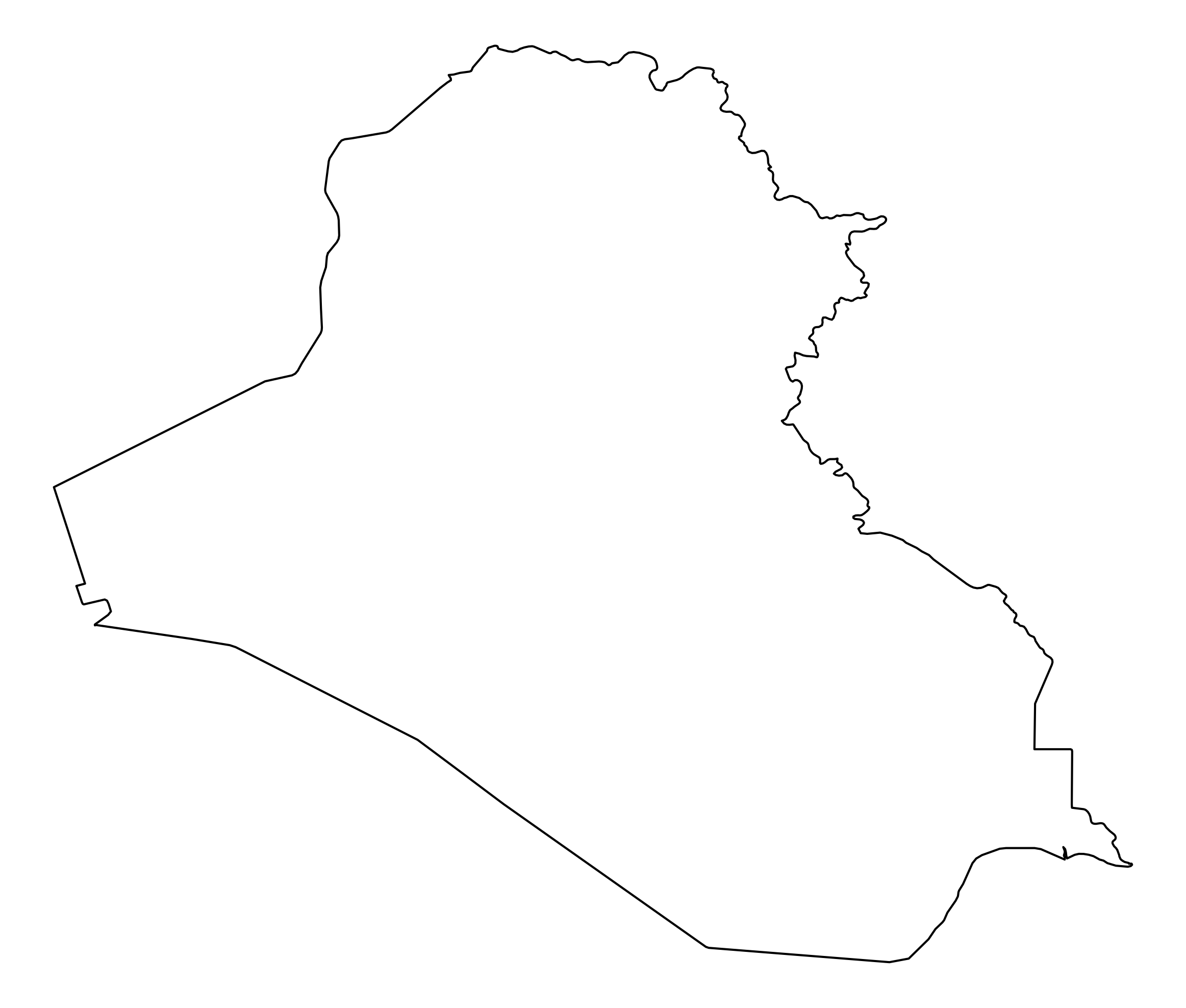Iraq Outline Map