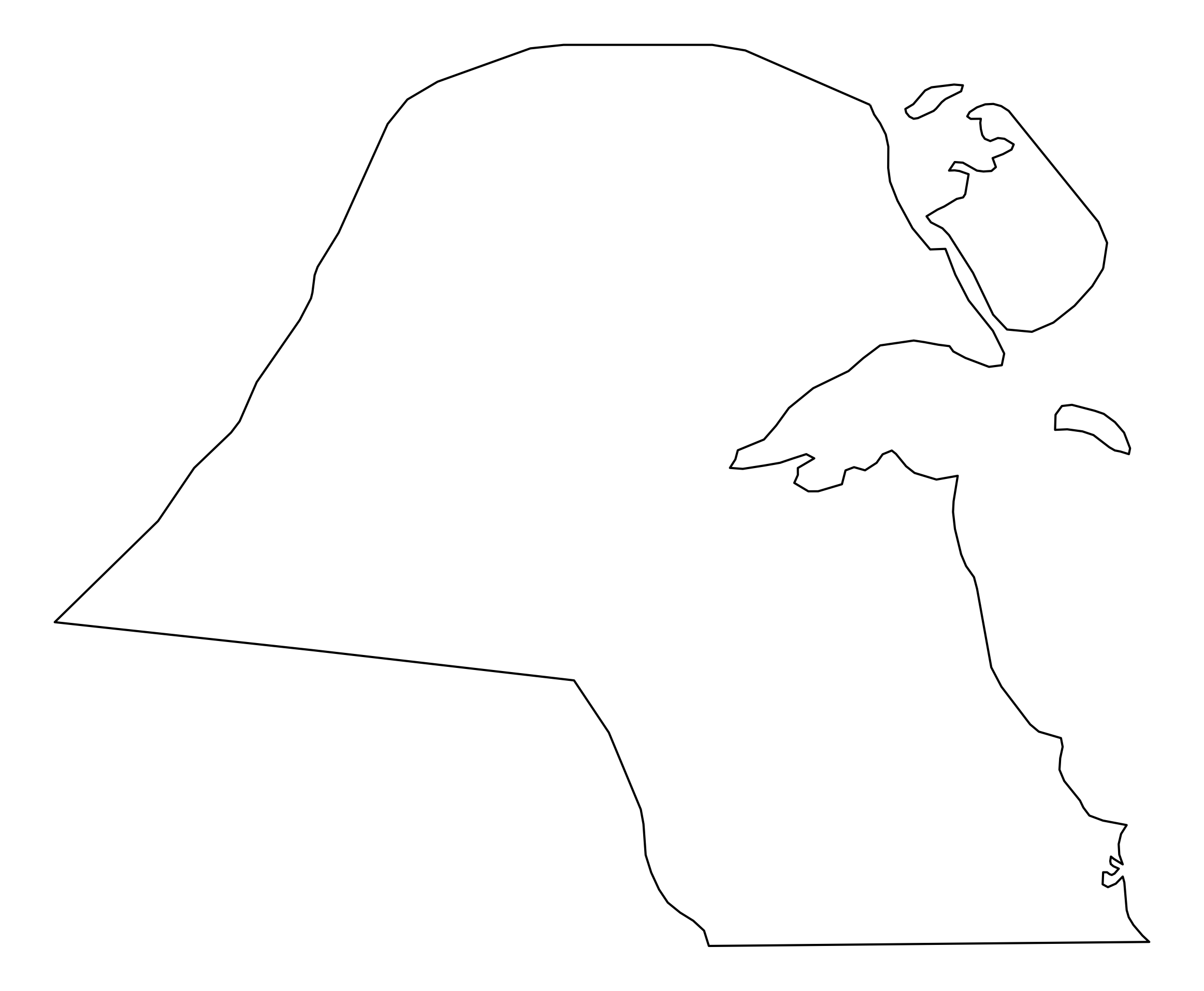 Kuwait Outline Map