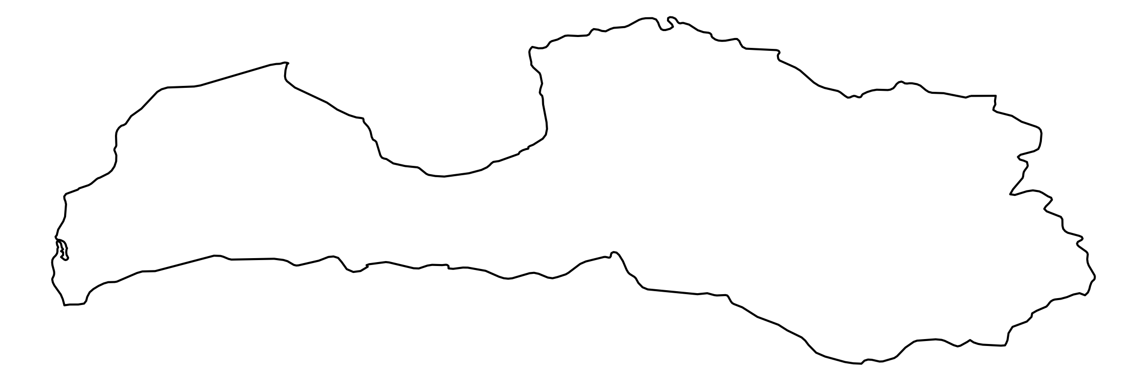 Latvia Outline Map