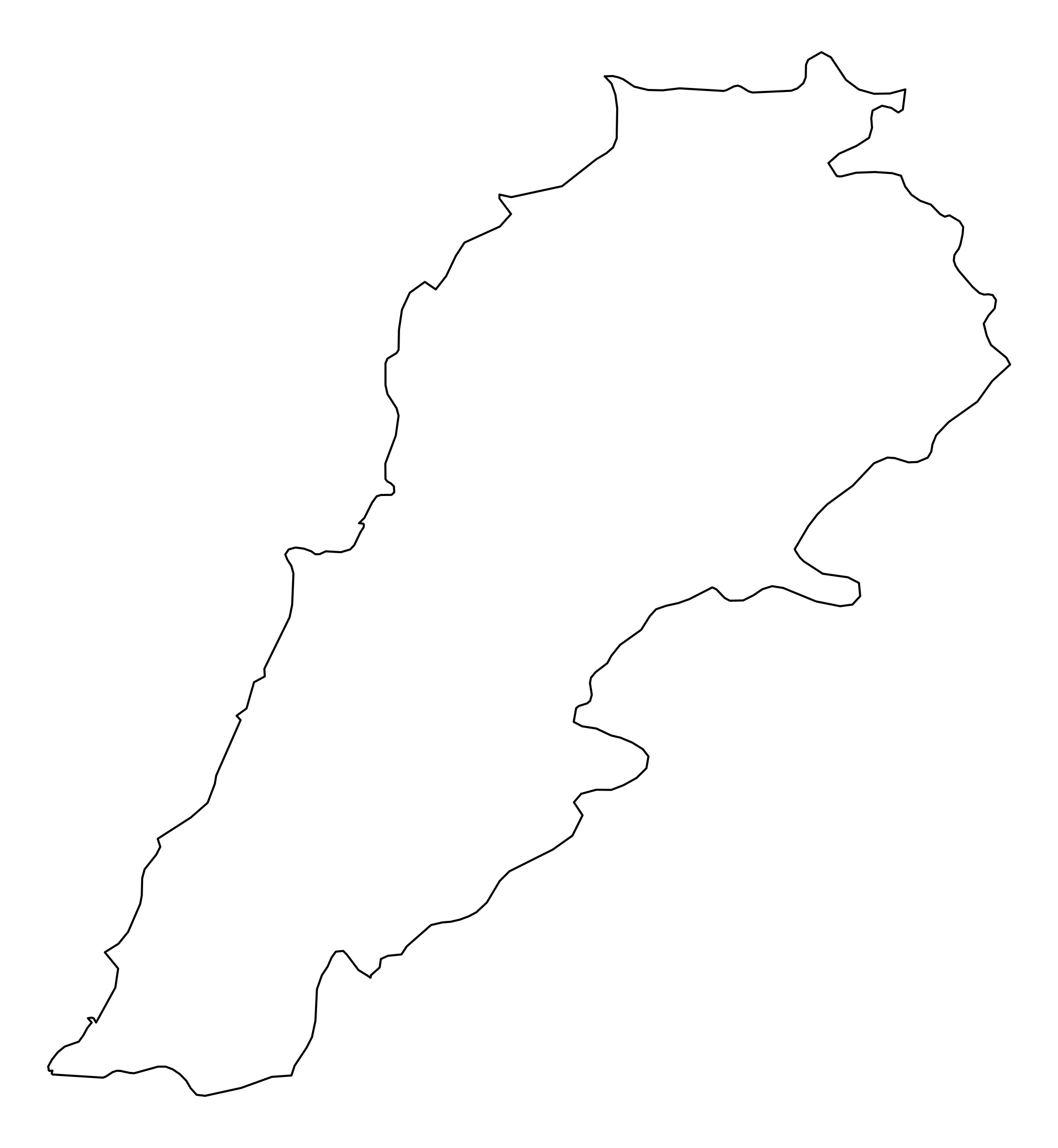 Lebanon Outline Map