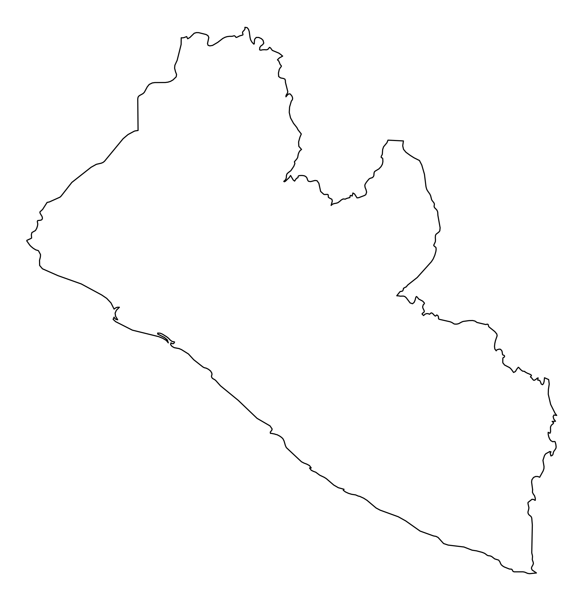 Liberia Outline Map