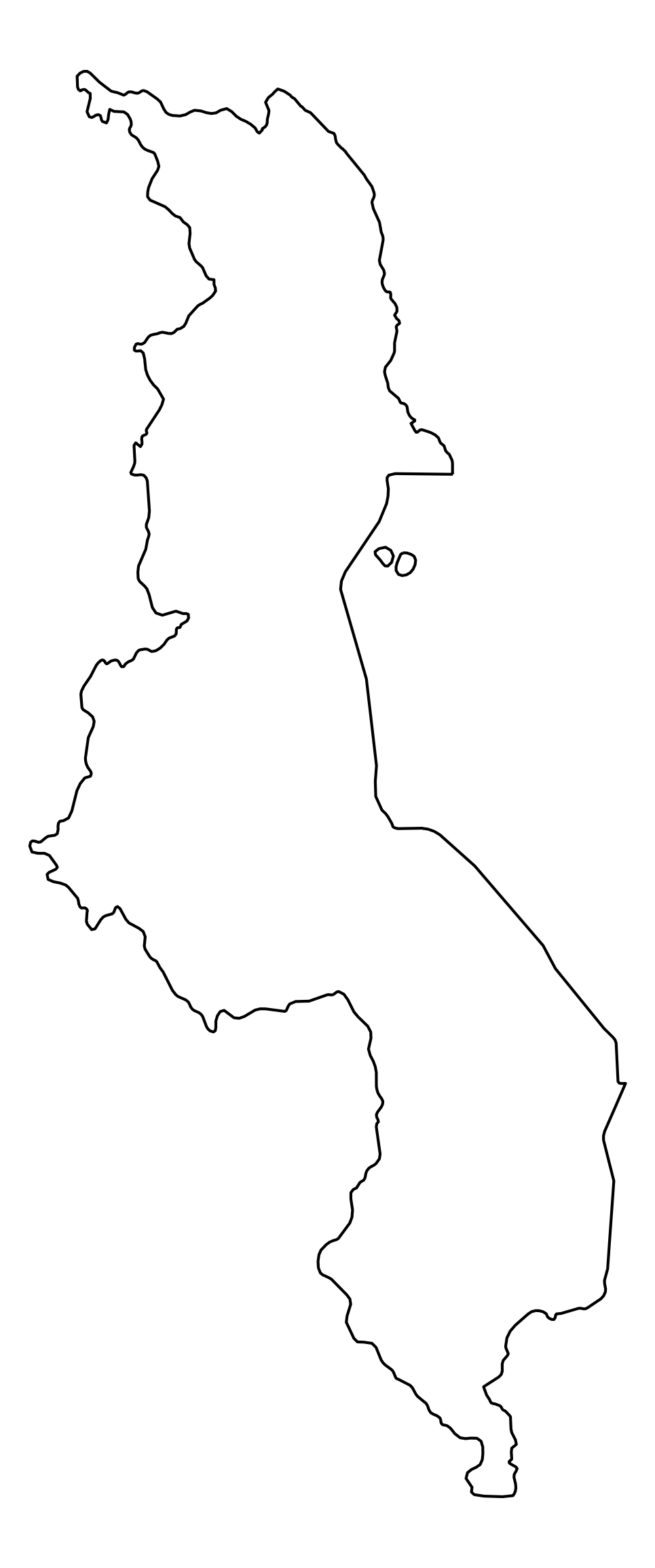 Malawi Outline Map