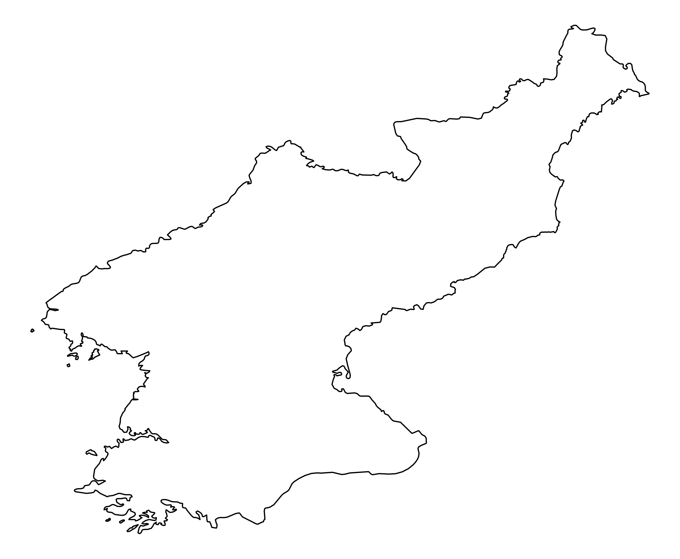 North Korea Outline Map