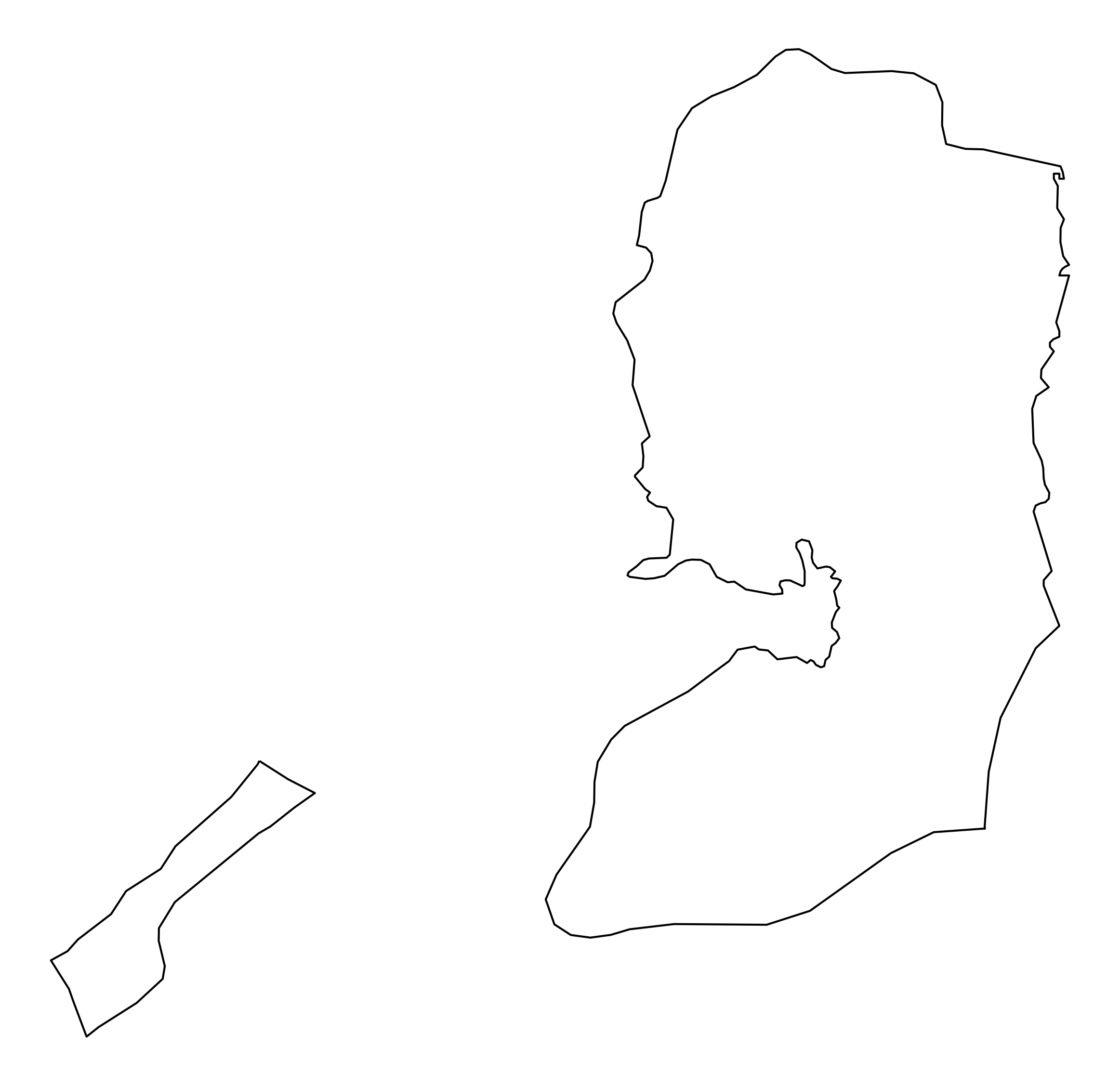 Palestine Outline Map