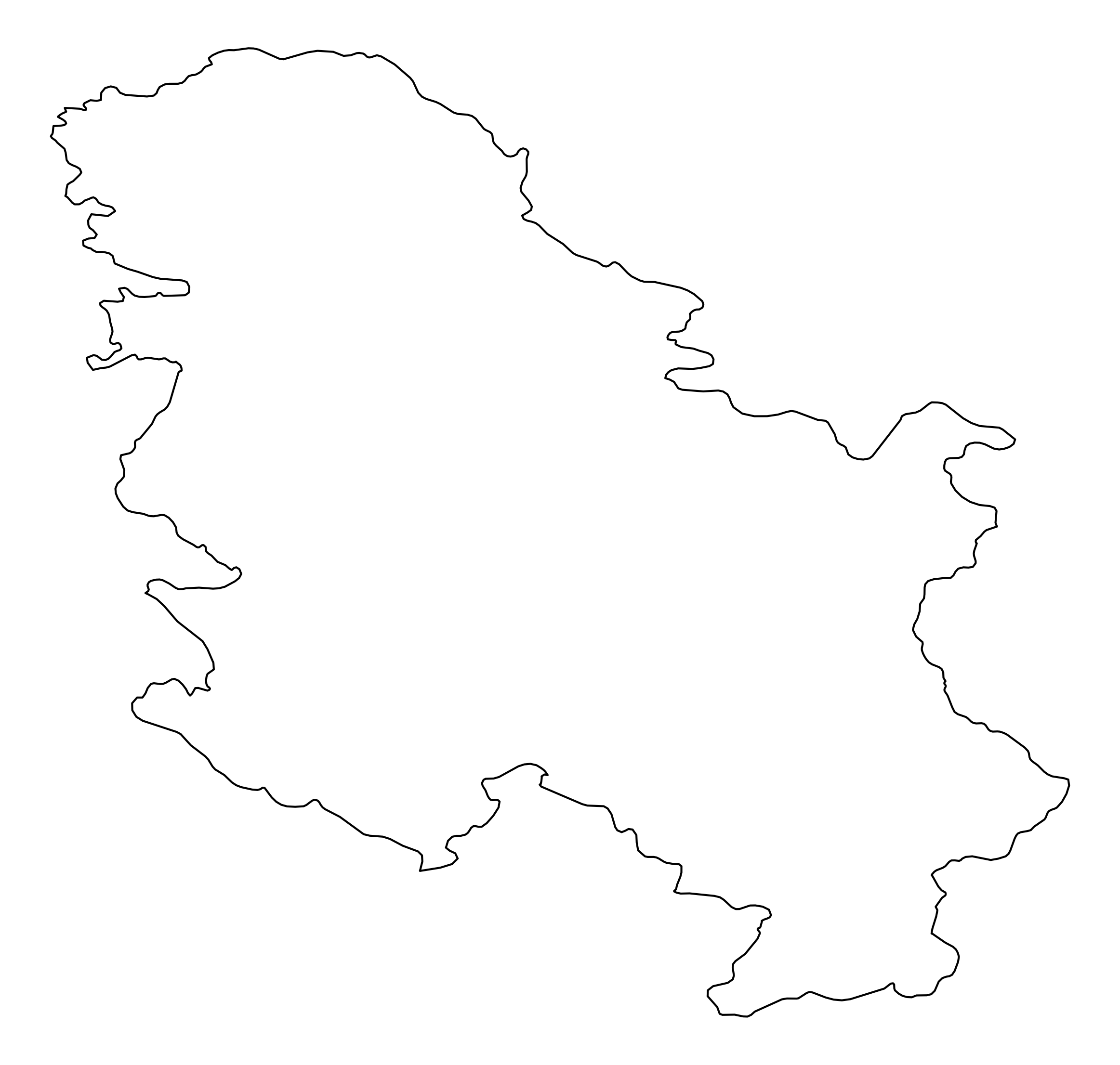 Serbia Outline Map