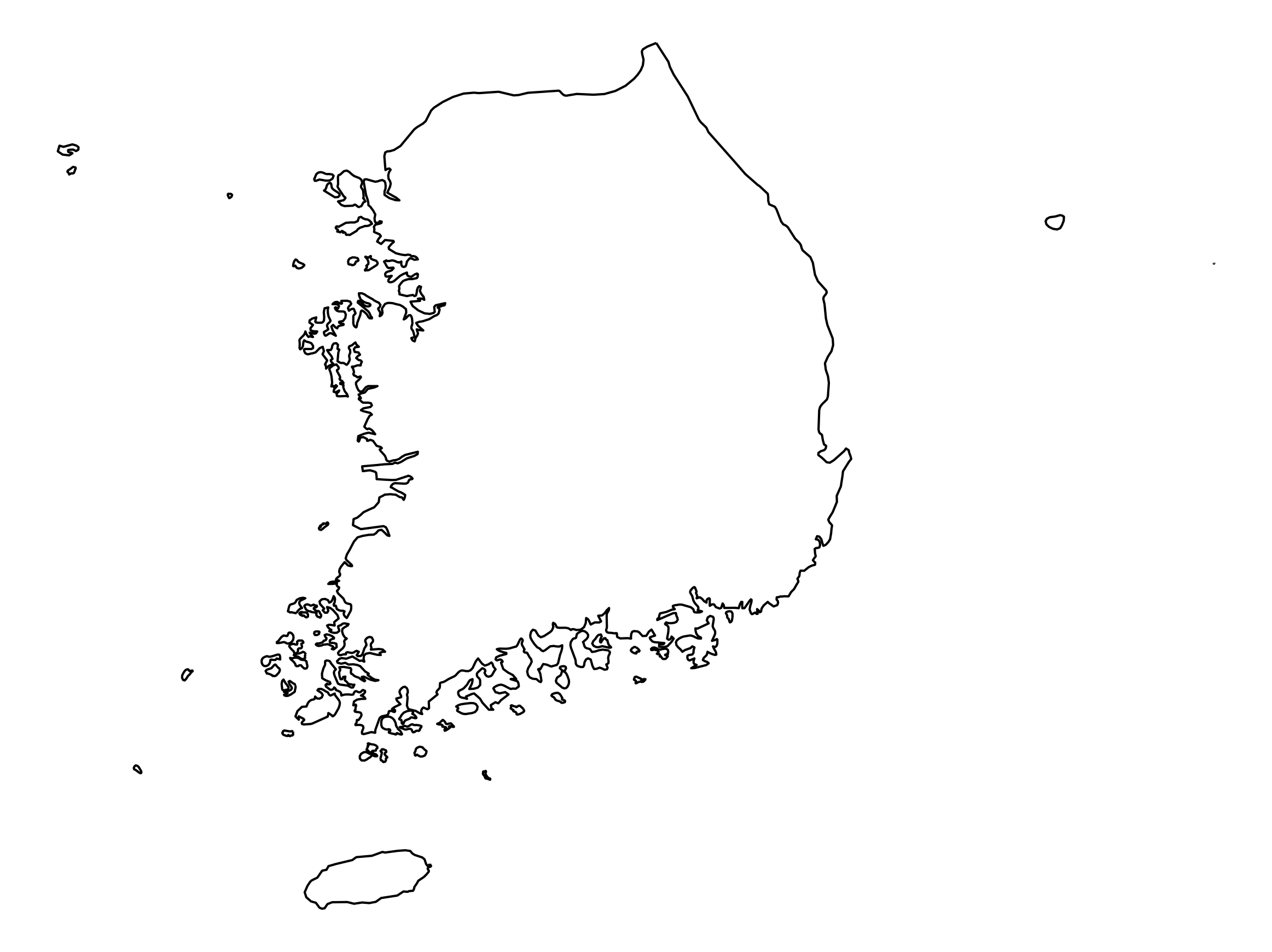 South Korea Outline Map