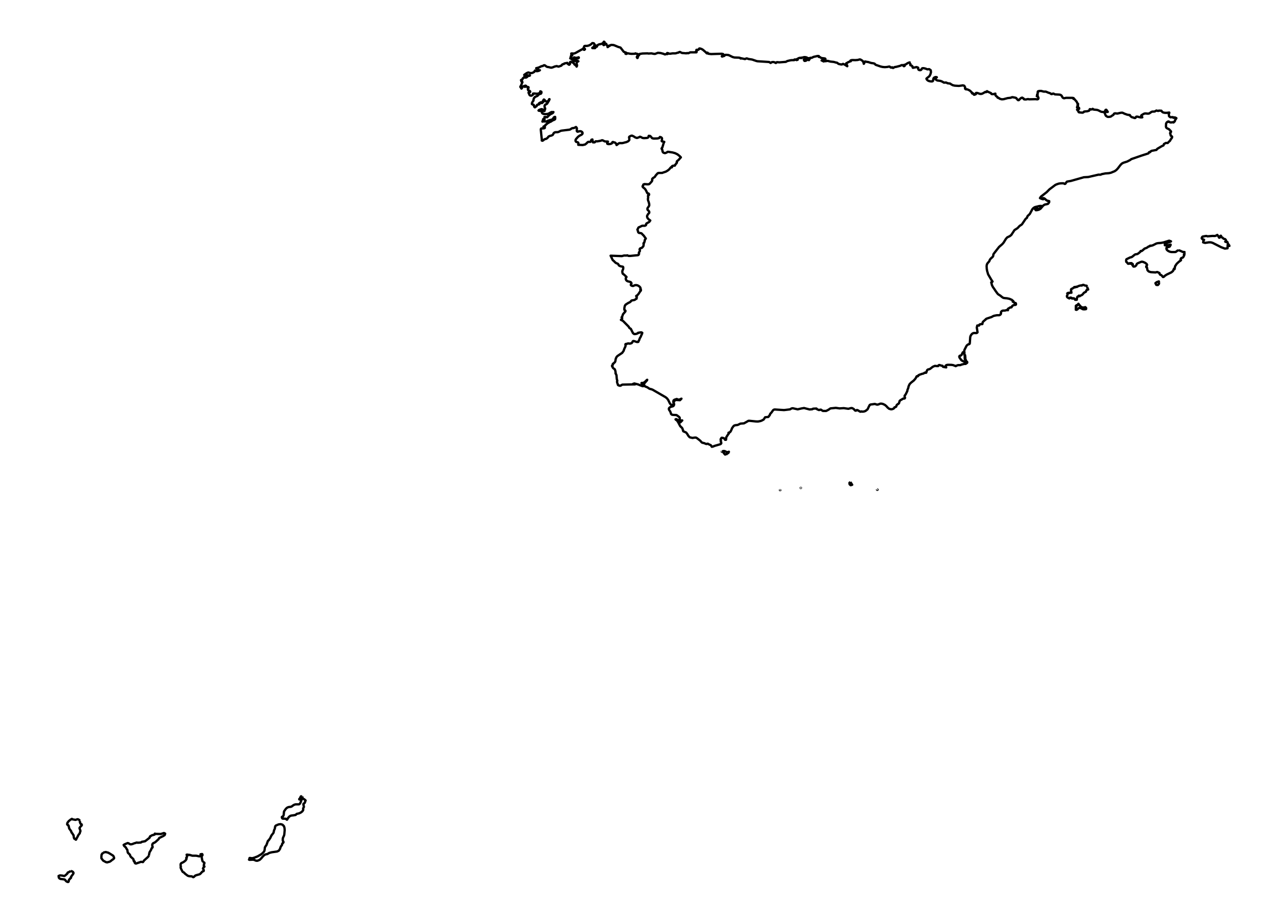 Spain Official Outline Map