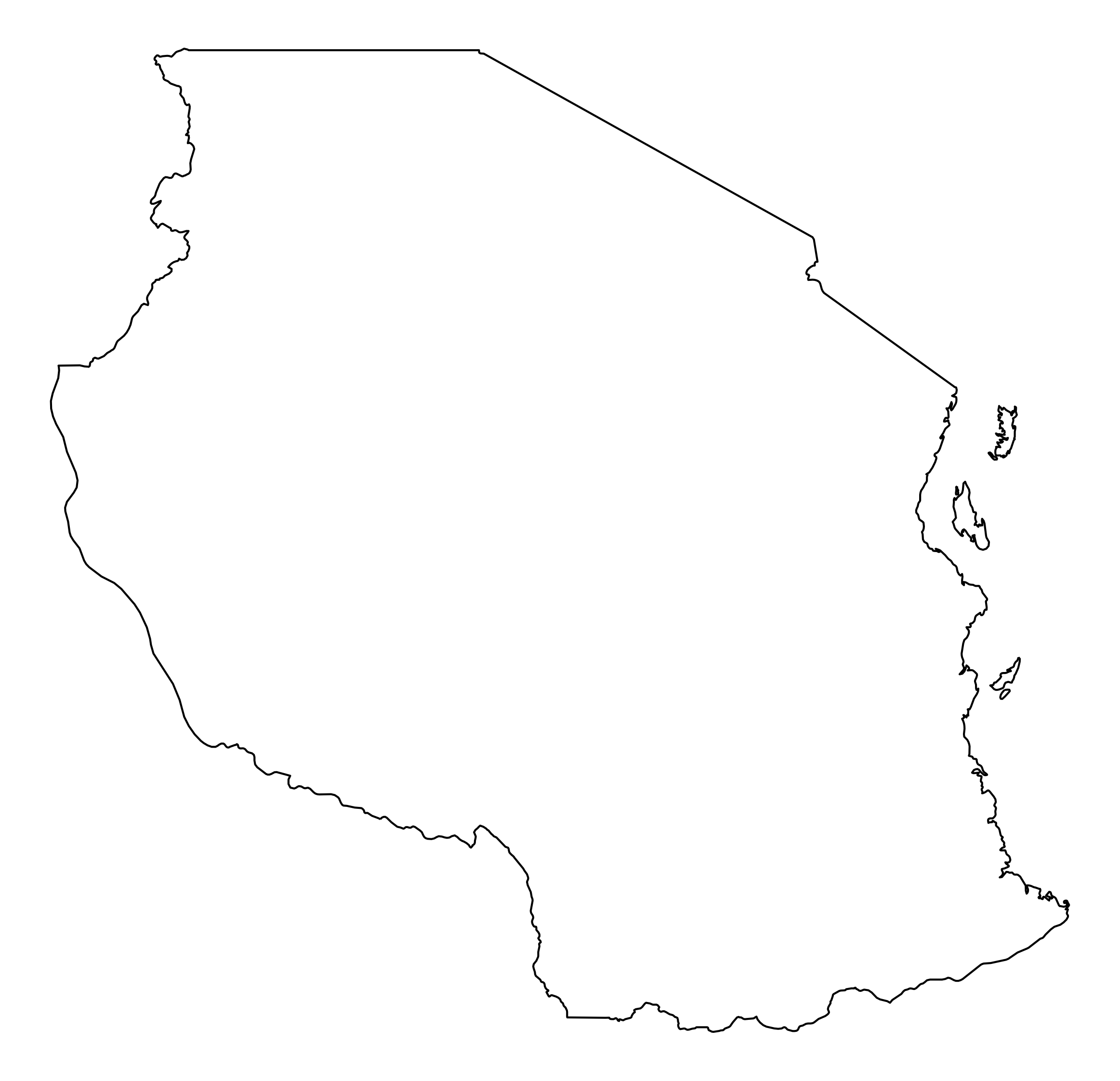 Tanzania Outline Map