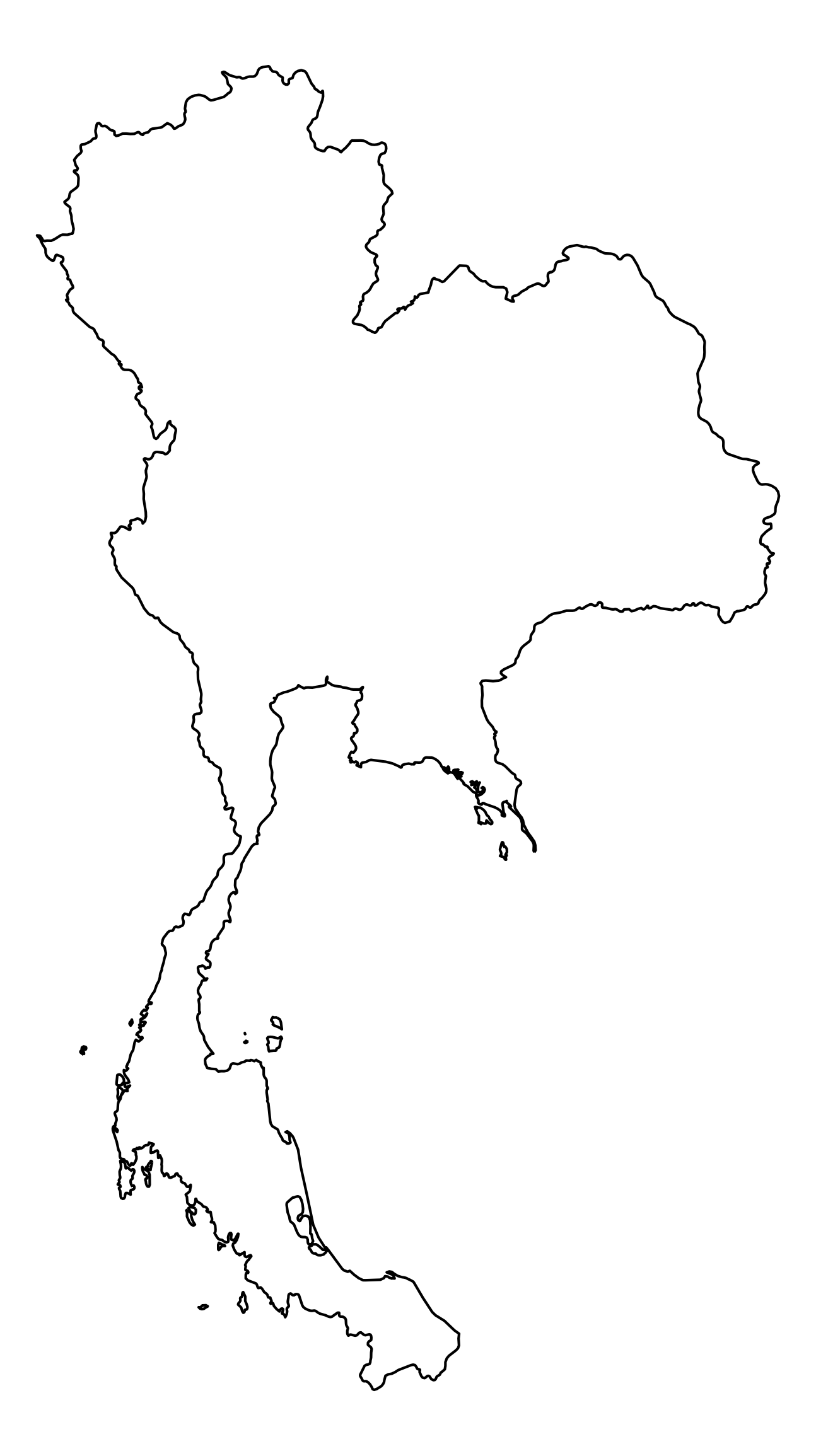 Thailand Outline Map