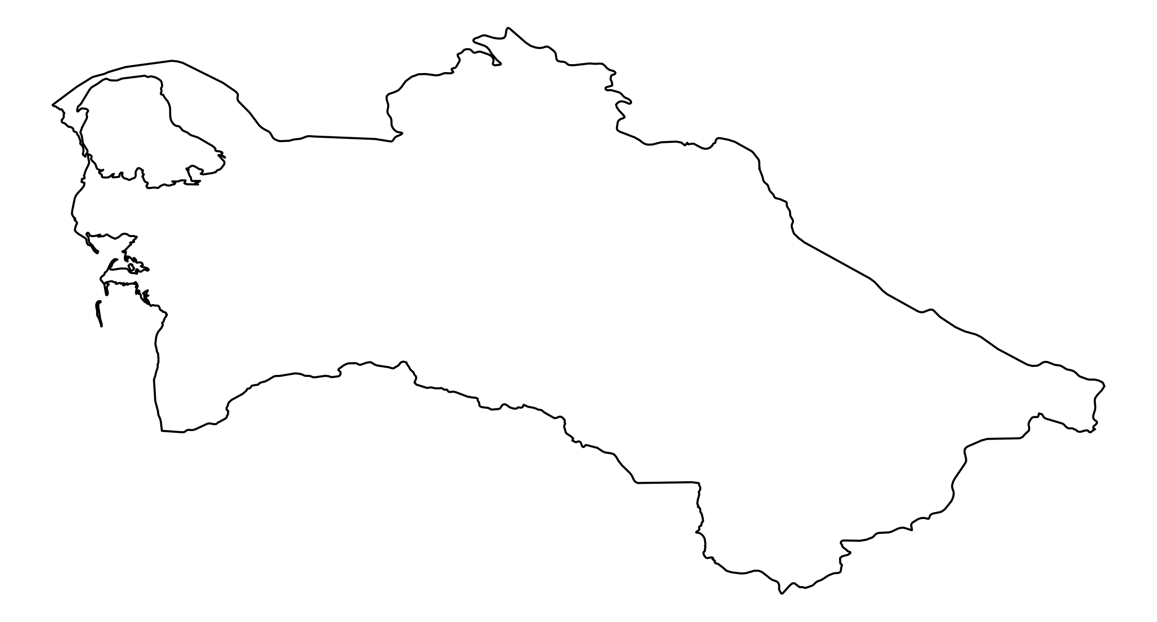 Turkmenistan Outline Map