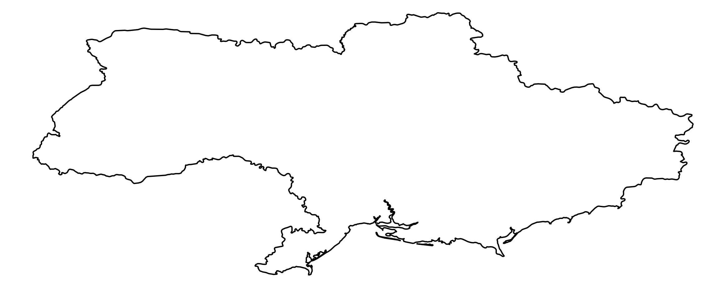 Ukraine Outline Map