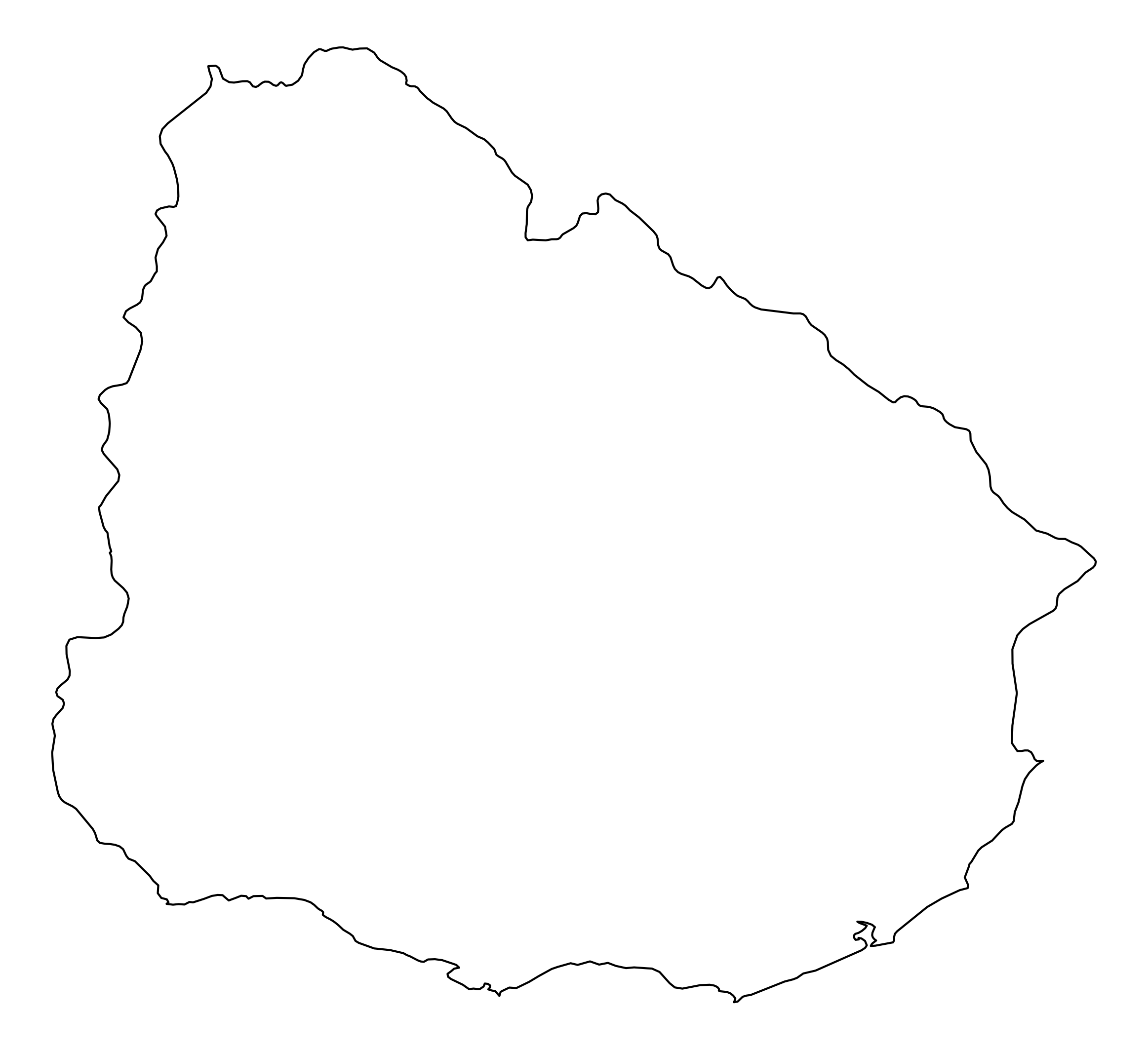 Uruguay Outline Map