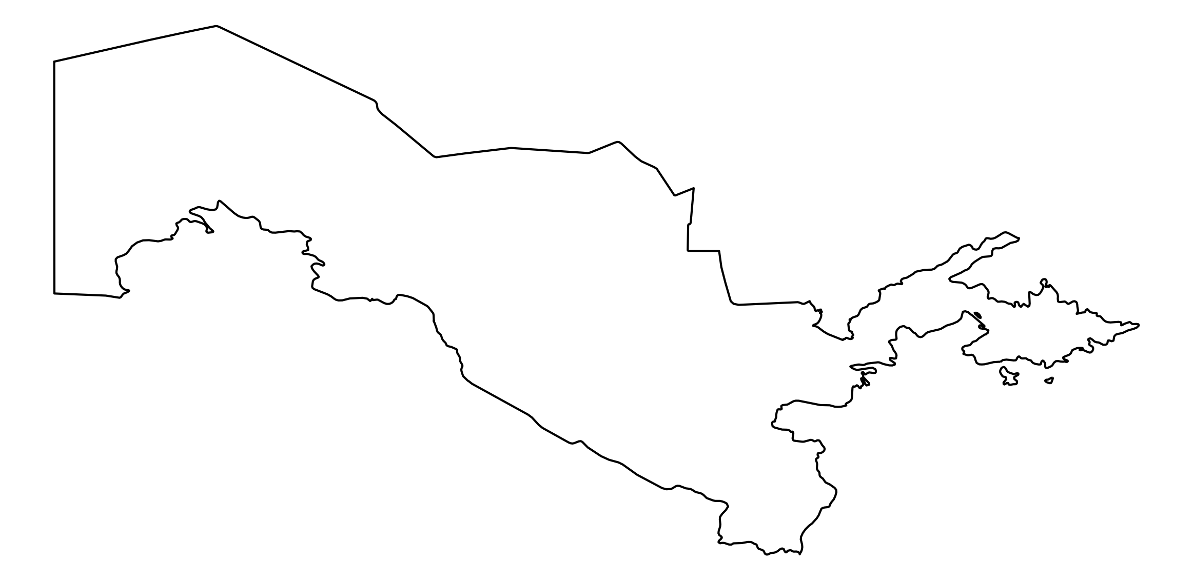 Uzbekistan Outline Map